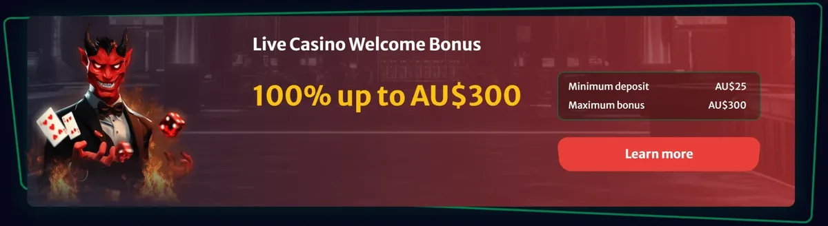 HellSpin first deposit bonus: 100% up to AU$300 plus 100 free spins